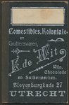 712234 Voorzijde van een huishoudboekje (niet beschreven) van E. de Wit, Comestibles, Koloniale- en Grutterswaren, ...